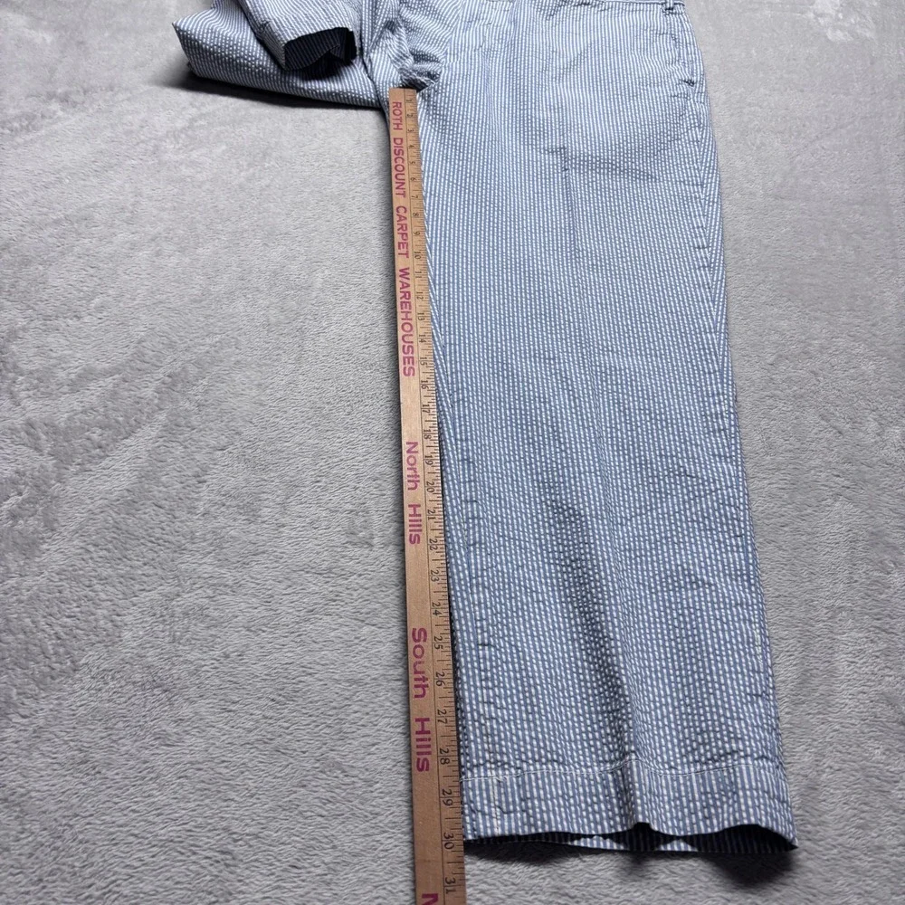 Polo Ralph Lauren Preston Fit Seersucker Pants Mens 40x30 Blue White Striped